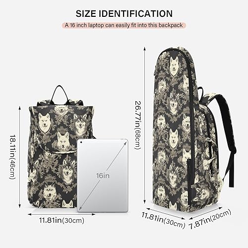 Miniatura 3 de Mochila de tenis de bádminton resistente al agua de dibujos animados lindo lobo negro tenis bádminton raqueta bolsa para mujeres hombres bolsa de