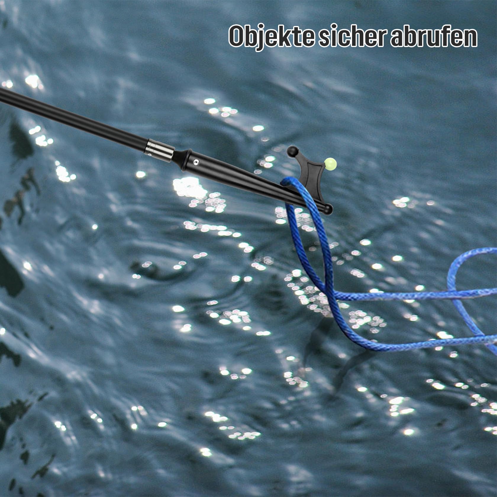SAN LIKE Asta Telescopica per Agganciare, Accessori Barca per Nautica Sccessori Barche, Ganci da Barca con Perline Luminose Boat Hooks, Mezzo Marinaio in Alluminio Leggeri Durevoli per L'attracco