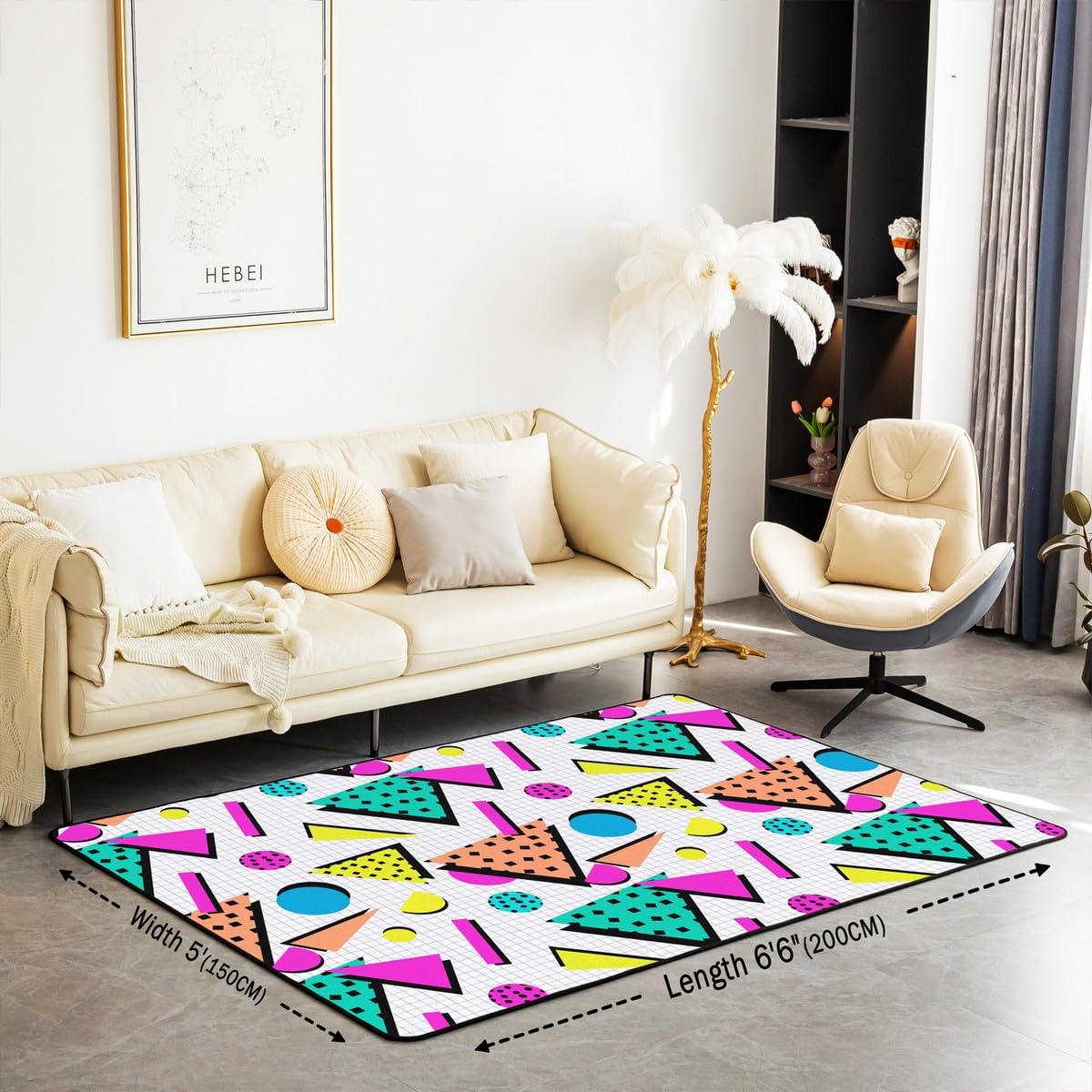 Amazon.com: Memphis Area Rug 5x7 Hipster Retro Rug 80s 90s Hip Hop