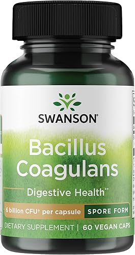 Swanson Bacillus Coagulans - Suplemento probiótico natural que apoya la salud digestiva con 6 mil millones de UFC, puede apoyar la salud intestinal