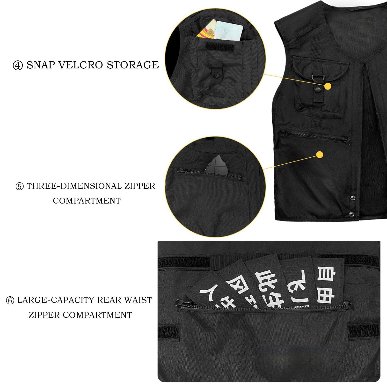 Générique Gilet de moto pour homme Respirant Et Déperlant Avec Multi-Poches | Gilet Motard Pour Moto Équipement de Sécurité Résistant à l'Usure, Trajet Urbain, Longue Distance, Randonnée, Alpinisme,