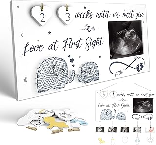 Ultrasound Picture Frame - Sonogram Picture Frame with Baby Countdown Weeks for Pregnancy Gifts, Perfect for Baby Announcements and Expecting Parents, Unique Gift for Pregnant Women