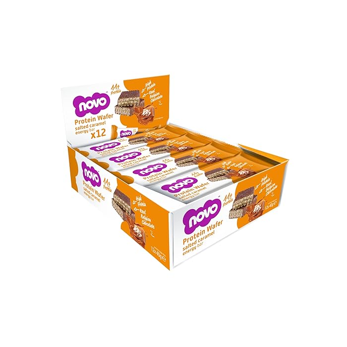 Buy Novo Protein Gluten Free High Wafer Salted Caramel Energy Bar With No Added Sugar 40G