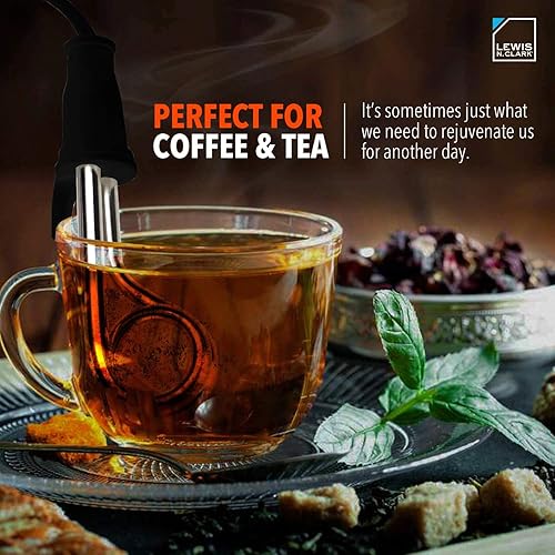 Miniatura 3 de Lewis N Clark Calentador de agua de inmersión portátil Blanco Para café té  chocolate caliente camping viajes  oficina con adaptador de viaje