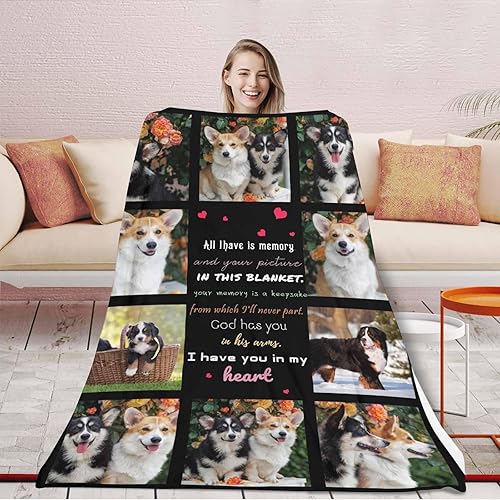 Miniatura 6 de Manta personalizada con fotos, texto, mantas personalizadas para adultos, niños, cumpleaños, bodas, Navidad, Halloween, familia, padre, madre, día