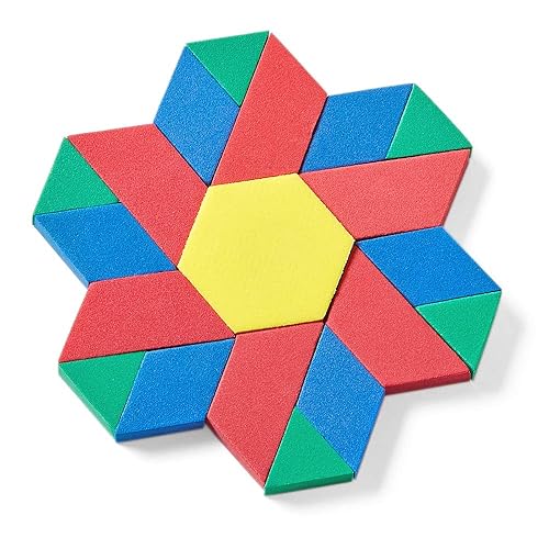 Miniatura 6 de hand2mind Bloques de patrón de espuma, formas geométricas para niños, juego de patrones, bloques de patrones para niños pequeños, formas para jardín