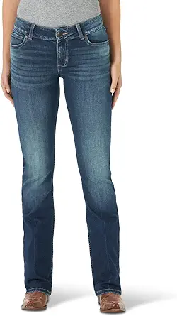 Wrangler Womens Retro Mae Mid Rise Stretch Boot Cut Jean
