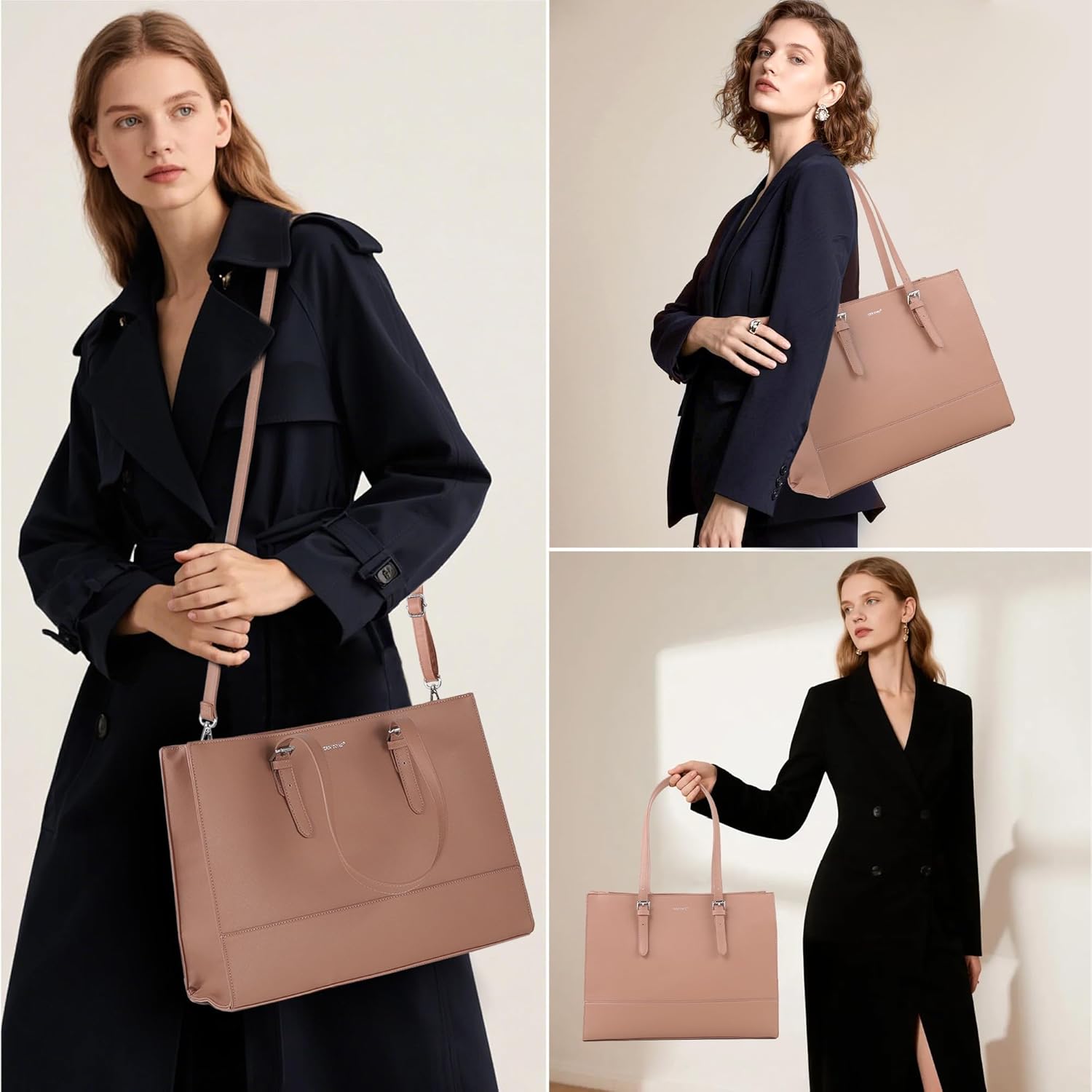 TANTOMI Laptop Tote Bag for Women, 15.6 Inch Work Bag Computer Business Shoulder Bag Office Briefcase Purse and Handbag