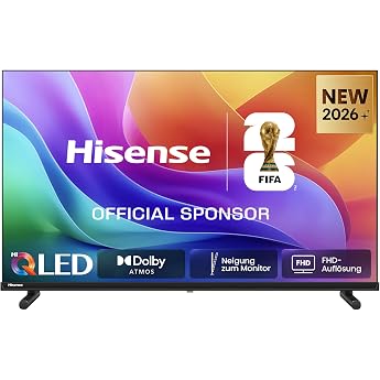 Hisense 32A5DS TV, 32 Inches, FHD, QLED, Smart TV, 60Hz, Hi-QLED Colour, Dolby Atmos, Game Mode, Noise Reduction, High Contra