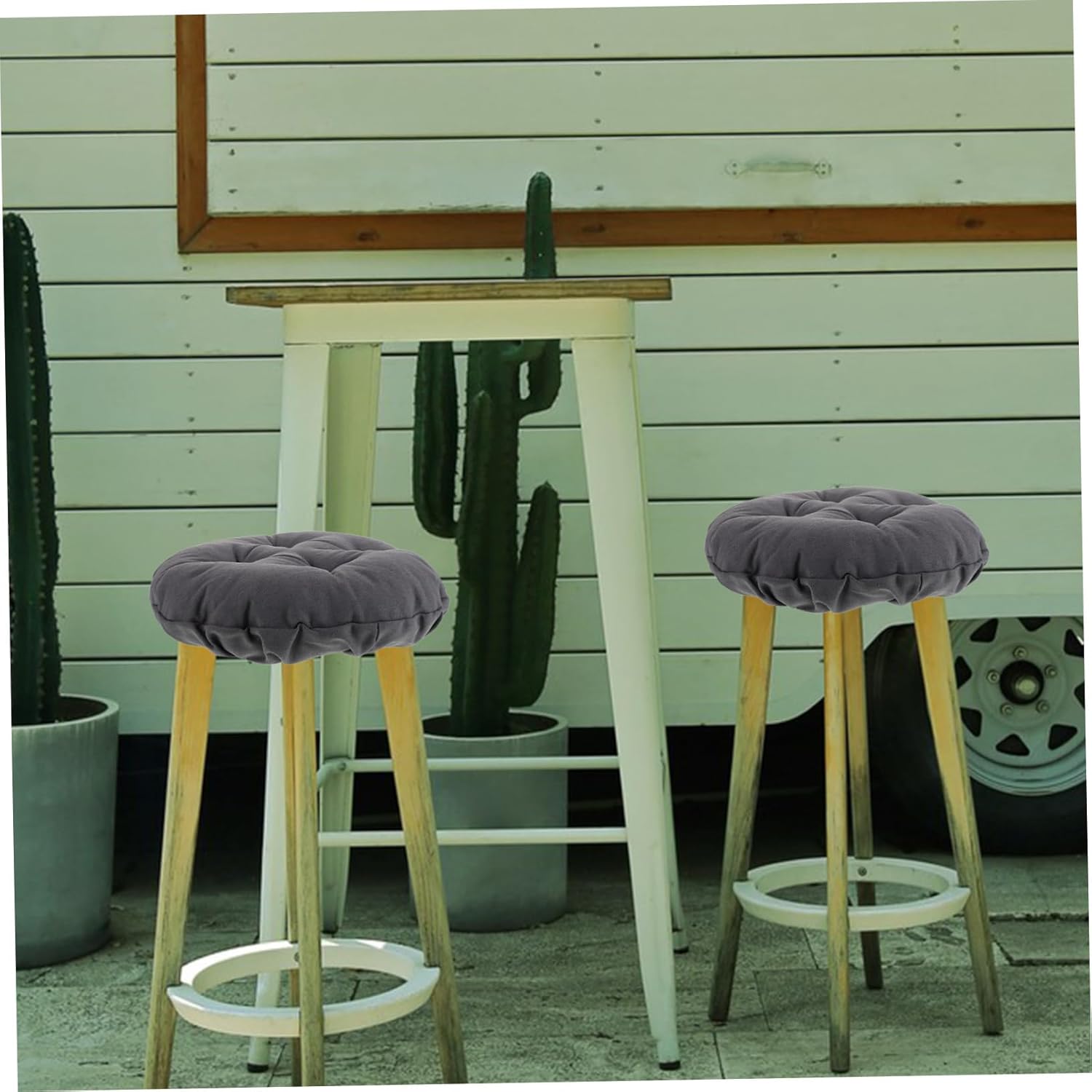Luxshiny Soft Round Stool Slipcover Nonslip Padded Cover for Barstools Easy to Clean Deep Cushion Diameter Comfortable Seating for Home Bar Use