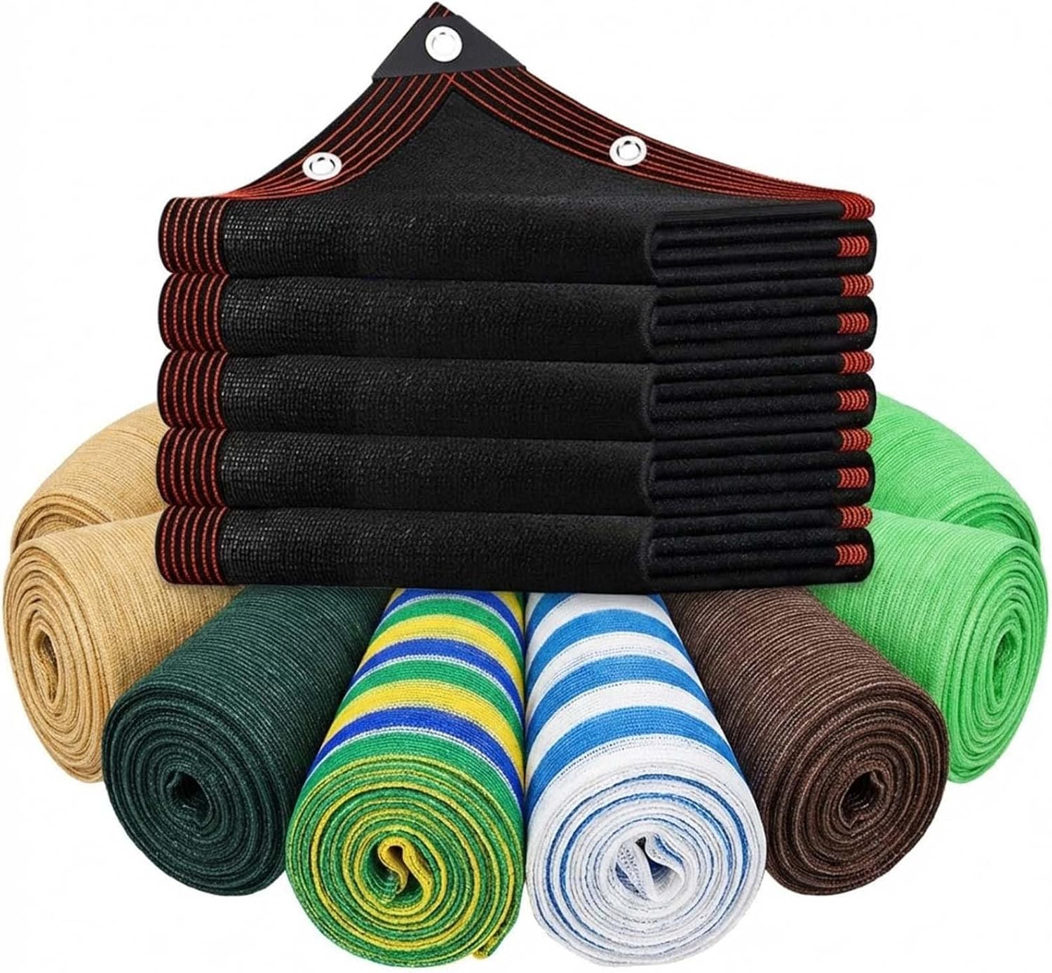 Heavy Duty 90% Black Shade Cloth Tarp with Grommets - Tear Resistant Sun Protection Net for Outdoor Canopies, Pergolas, Carports, Pools & Fencing (2x6.5 M)