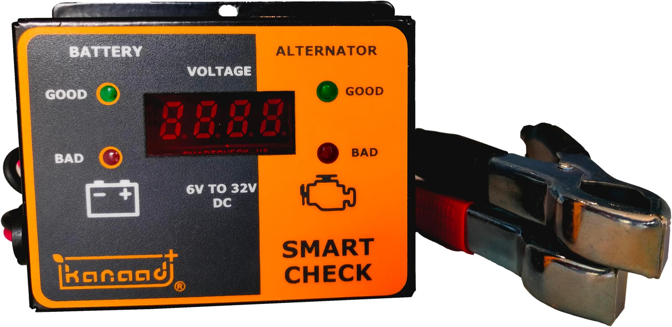 6 Volt To 32 Volt Dc Corded Electric Digital Voltmeter With Battery Health Indicator And Battery Charging Indicator, Blue