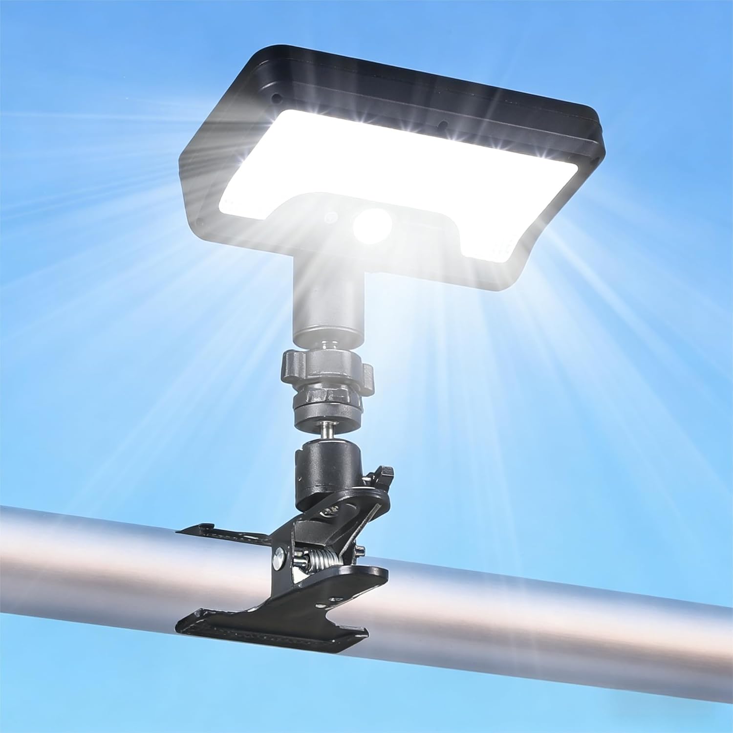 LUHLEE Solar Motion Lights Outdoor, 600LM RV Outdoor Lights with Flexible Tripod,USB & Solar Dual Charging, Motion Sensor RV Exterior Llight for Camper, Motorhome, Trailer, Camping Tent (2 Pack)