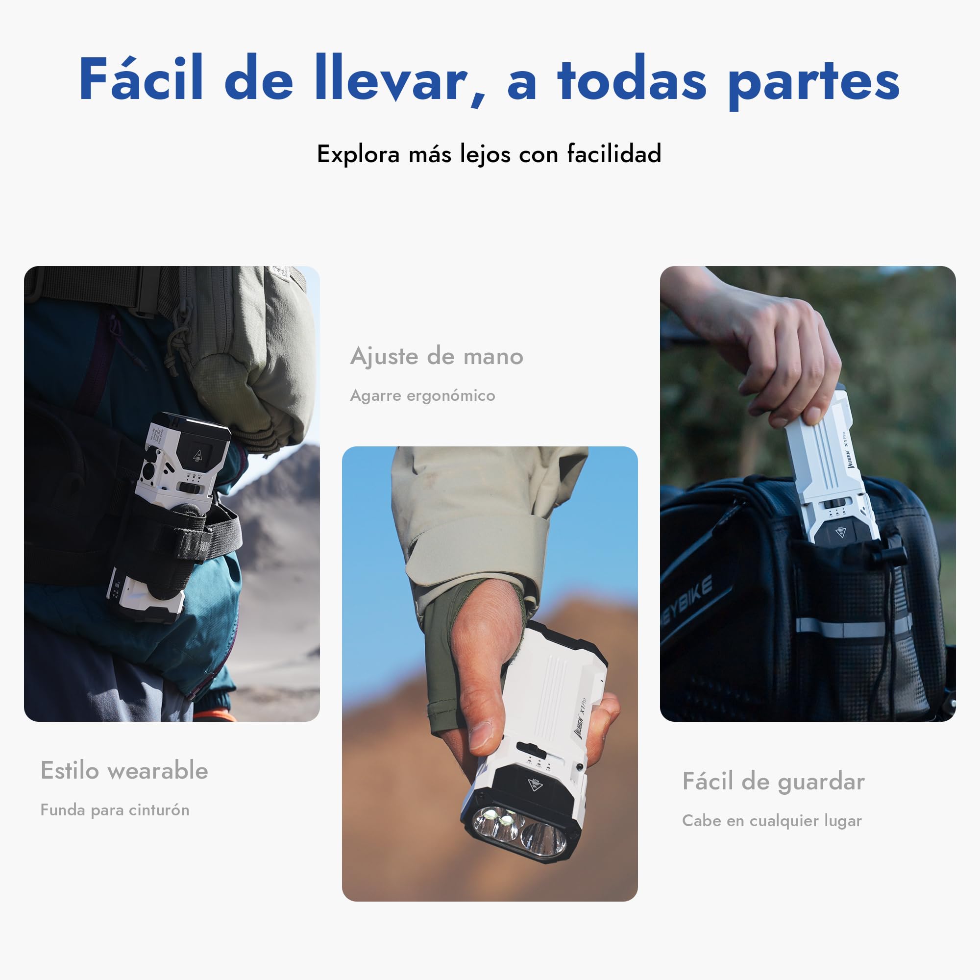 WUBEN X1Pro Linterna LED Recargable, Lampara De Mano Alta Potencia 12300 Lumens, USB Potente XHP50.3 Linternas Con 5 Modos, IP65 Impermeable Linterna de Mano para Camping, Senderismo, Emergencia
