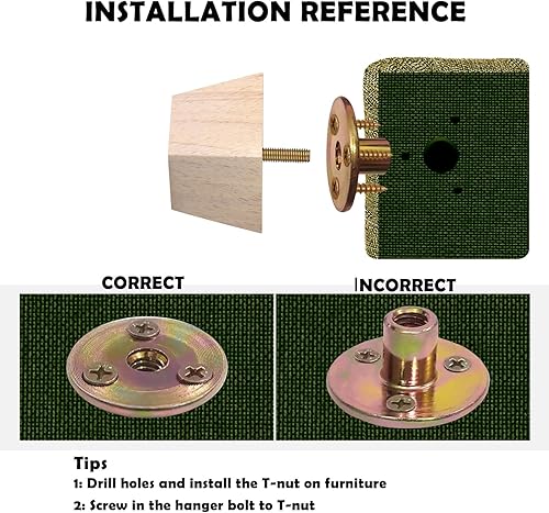 Miniatura 5 de Michanco Juego de 4 patas de muebles de madera sin terminar de 2 pulgadas para sofá, patas cuadradas de repuesto de madera