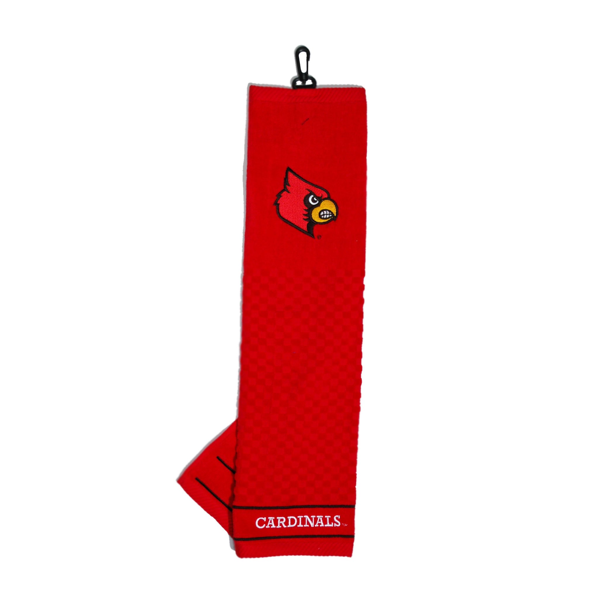 Team Golf NCAA Louisville Cardinals Embroidered Golf Towel Embroidered Golf Towel, Checkered Scrubber Design, Embroidered Logo