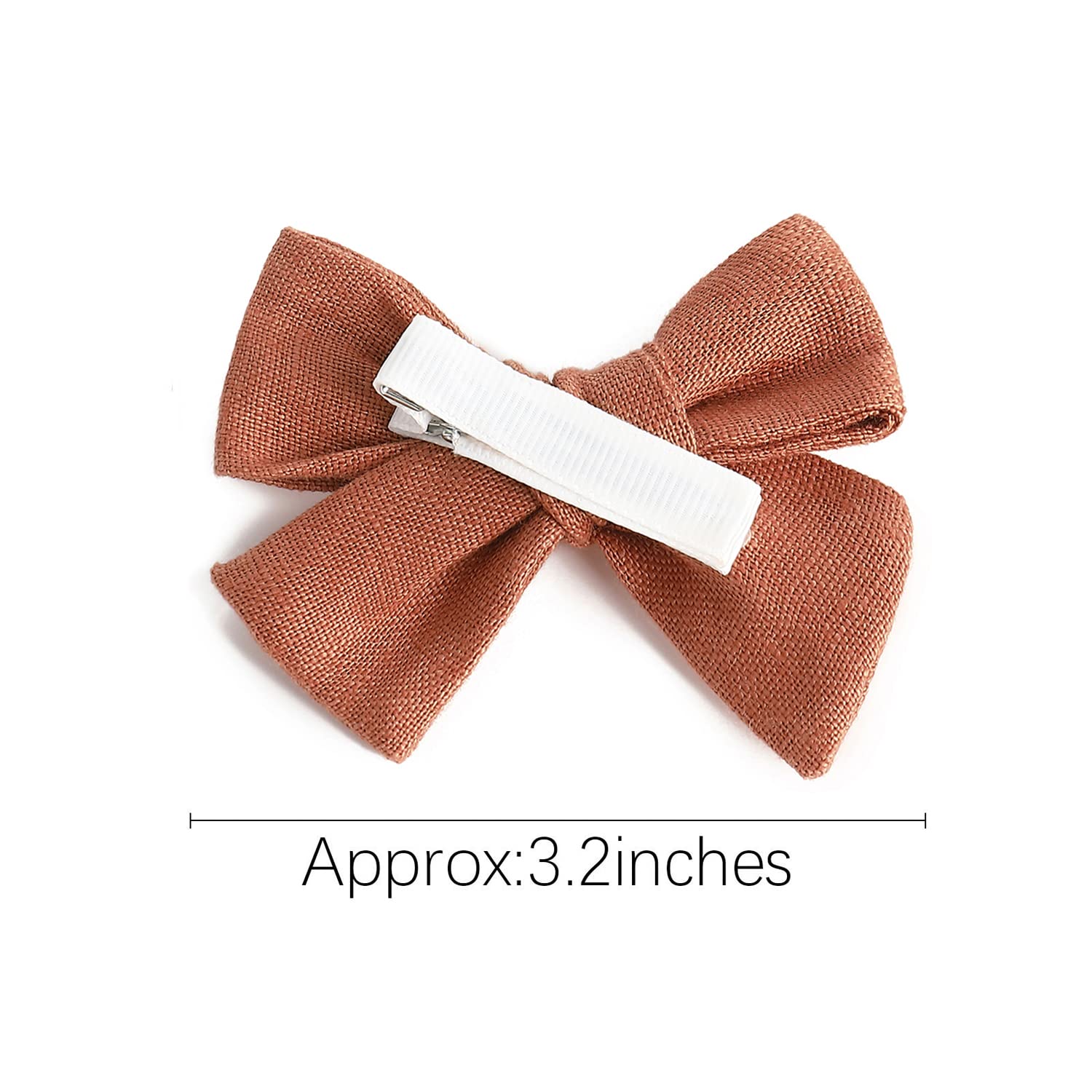 Lazos para el pelo de lino para niñas de 3.2 pulgadas, clips de cocodrilo, accesorios para el cabello para niñas pequeñas, niños y adolescentes