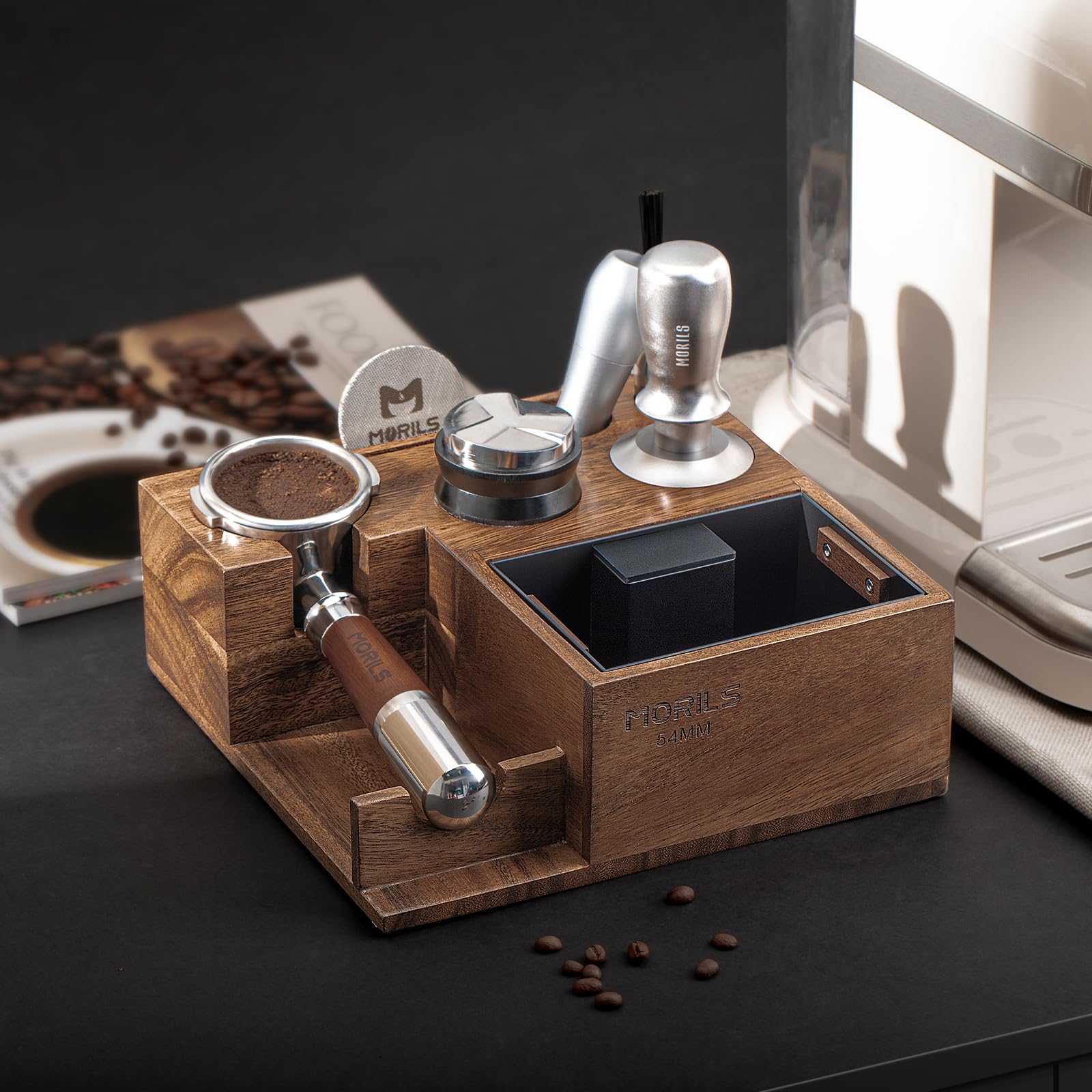 Tamper Per Caffè Wenosda 51mm - Con Base Ripple, Scala Regolabile E Accessori, Acciaio Inox - Foto 8