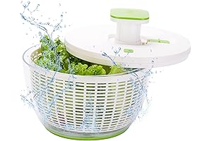 Brieftons QuickPush Veggie Spinner: High-Speed Salad Dryer, 6.3-Quart