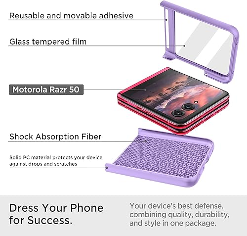 Vista 169 de Miimall Funda delgada para Galaxy Flip 7 con protector de pantalla integrado, grado militar, a prueba de golpes, a prueba de caídas, antiarañazos