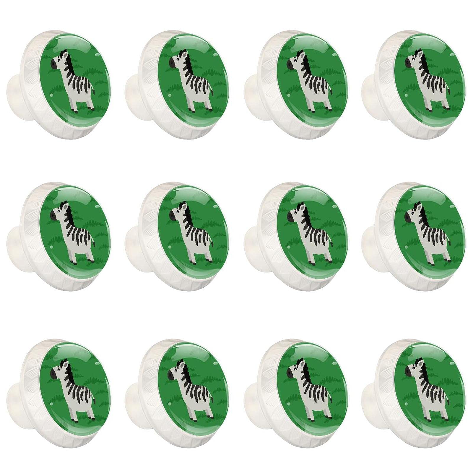 Boutons d'armoires de cuisine boutons décoratifs placard commode tiroir zèbres verts x12