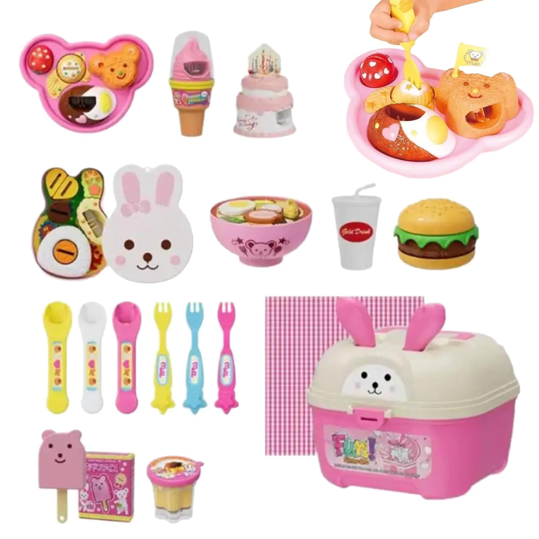 DAGLLGEW Pudding Feeding Toy Set Simulation Snack Toy Foods with Storage Case Interactive Fun Pretend Play Food for Girls Kids Foods Food Set Pudding Feeding