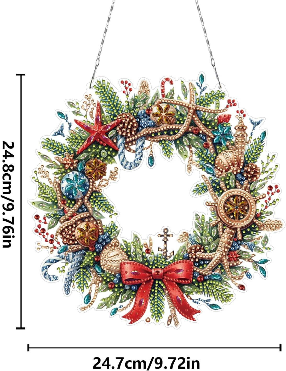 ARTopet 2Pcs DIY Christmas Diamond Art Painting Pendant Ornament Design Hanging Double Sided Pattern Single Sided Dot-Drill for Home Garden Wall Door Decor-01