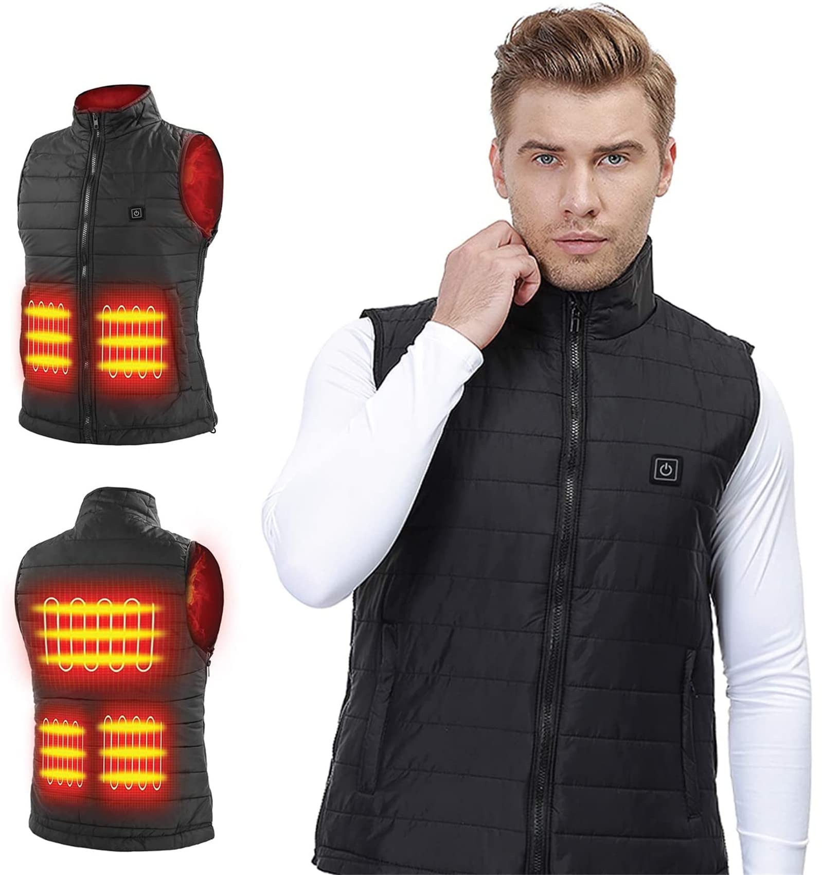 Chaqueta térmica con calefacción por USB for hombre y mujer, chaleco térmico de caza, chaqueta invierno unisex, cálido