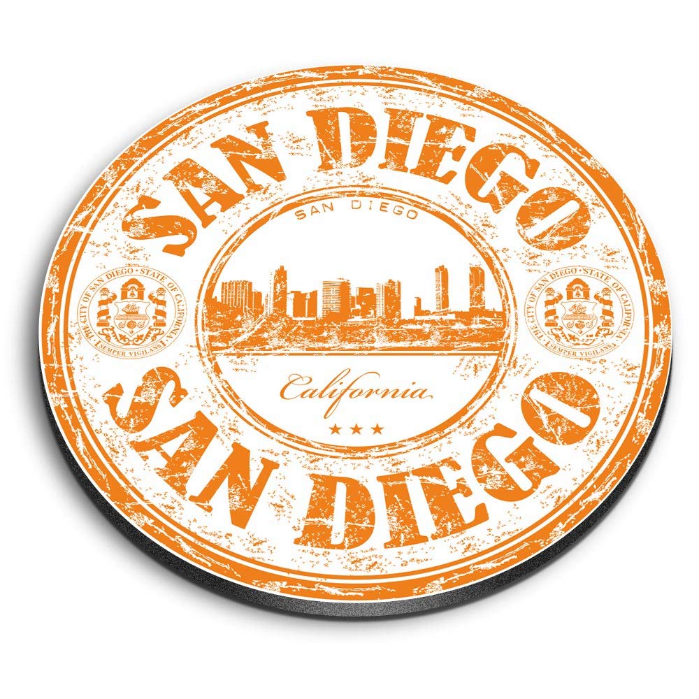1 x Round MDF Magnet - San Diego USA California 5965