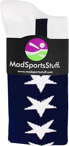 Miniatura 3 de MadSportsStuff Calcetines de estribo de béisbol con estrellas y rayas de la bandera estadounidense para niños, hombres, jóvenes y adultos,