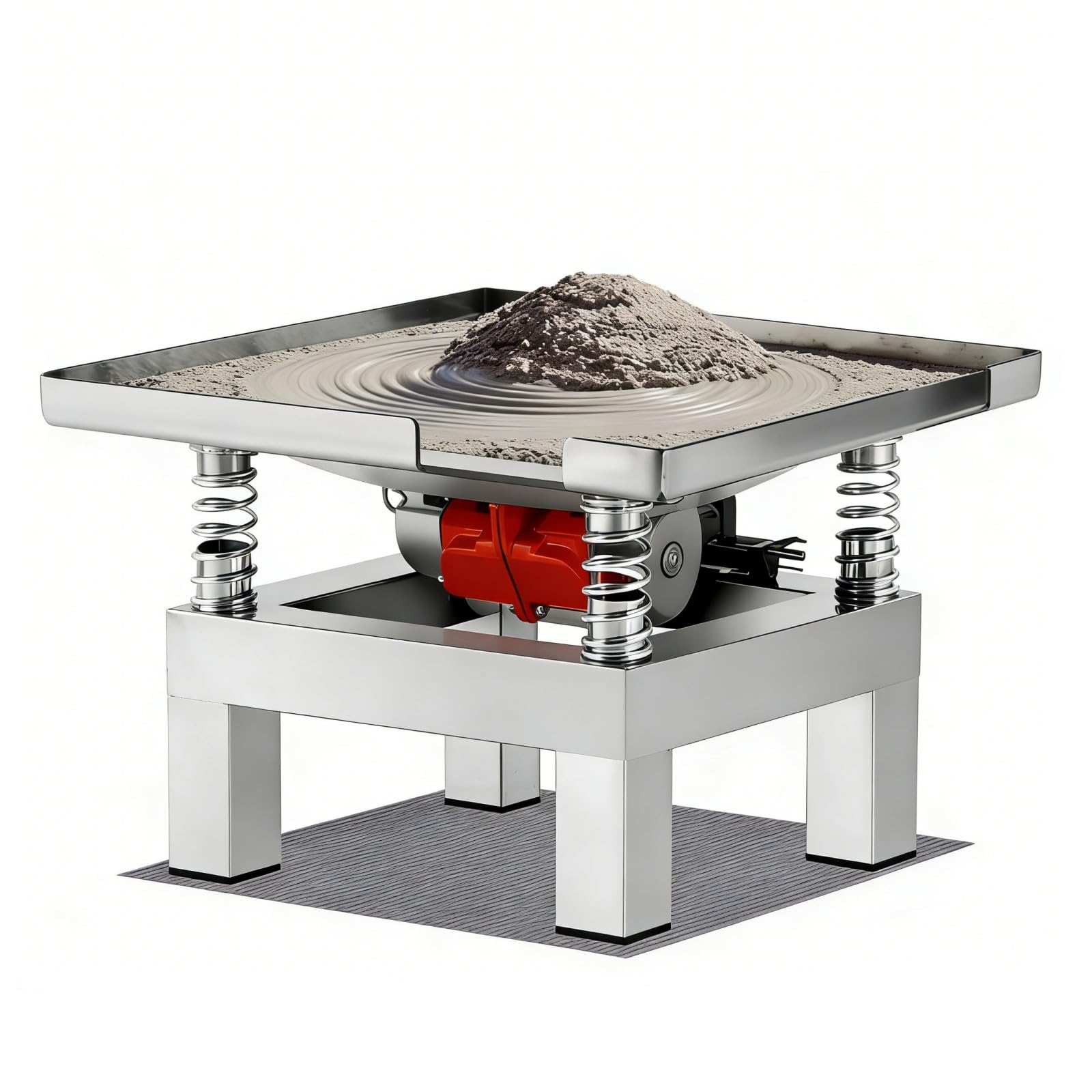 YUCHENGTECH Mesa vibratoria de hormigón de acero inoxidable de 35 cm x 35 cm, mini mesa de vibración de 3000 a 3600 veces/mínimo, capacidad de carga de 10 kg para compactación de hormigón, eliminación