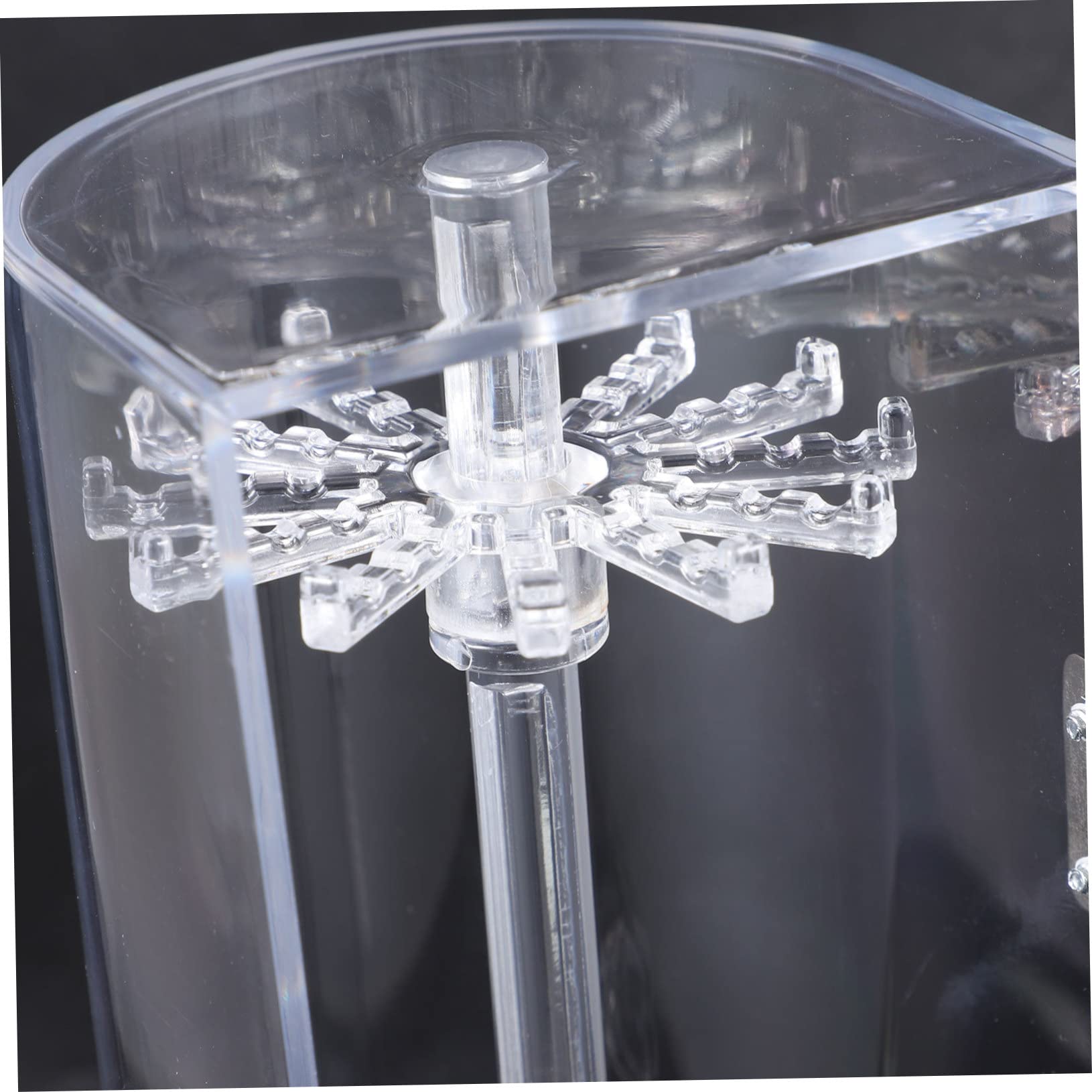 OUNONA Schmuckhalter aus Acryl Transparenter Ohrringhalter zum Aufhängen Schmuckregal für Halsketten und Anhänger Aufbewahrungshalter mit Drehbarem Haken Armbandorganizer