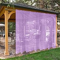 Vista 29 de SpaceDresser Cortinas Transparentes Impermeables para Exteriores/Patio - 2 Paneles con Bolsillo para Barra Cortina Transparente de Voile para Blanco