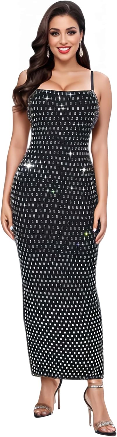 Strapless Rhinestone Maxi Dresses Evening Gowns for Women Formal Sexy - Image 9