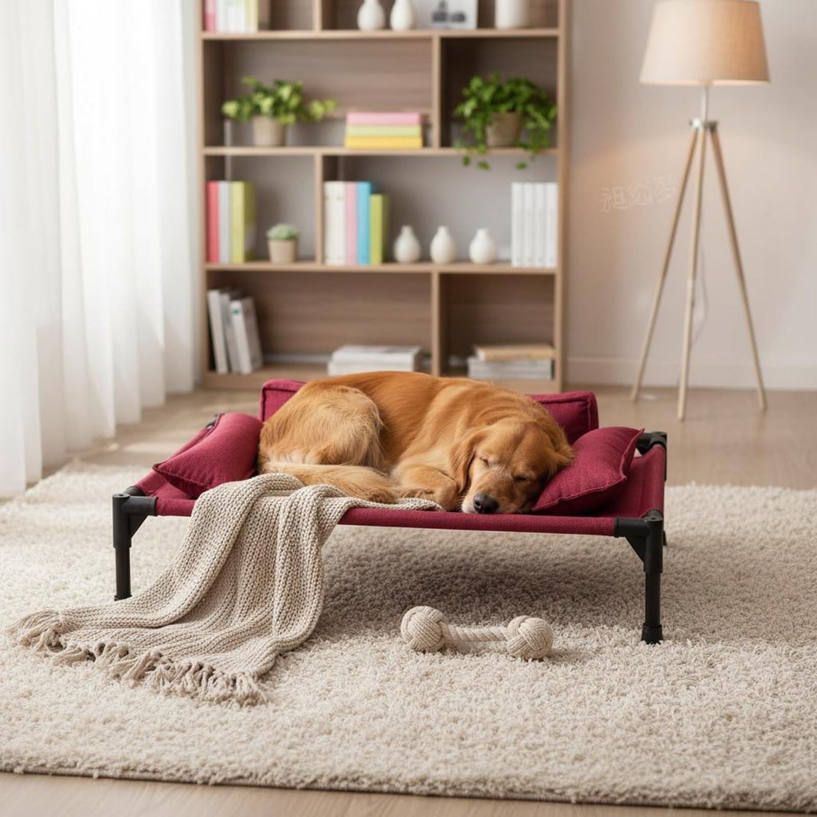 Cama para Mascota Elevada con Marco de Tubo de de Malla Sintética Resistente al Desgaste Lavable y Desmontable Soporte Lateral para Comodidad Adecuada, Gray, L