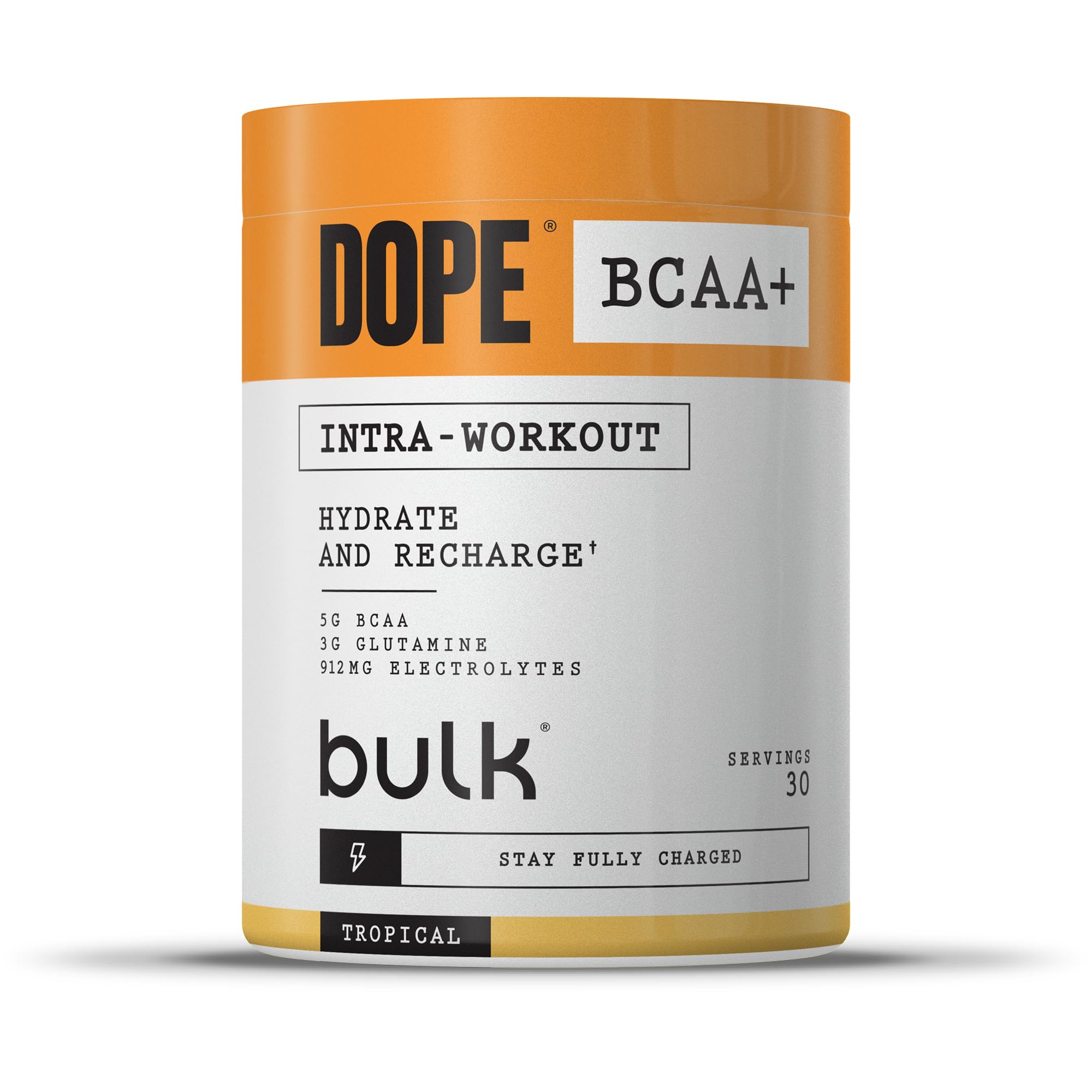 Dope BCAA+ | Intra-Workout Powder | Tropical | 360 g | 30 Servings | 5g BCAAs | Electrolyte Blend | Glutamine | Vitamin B6 & B12 | Supports Hydration, Energy & Recovery