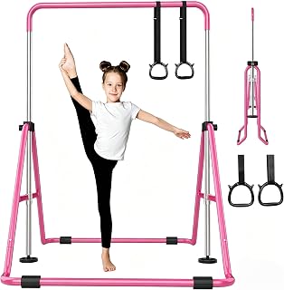 Folding body pole, extendable horizontal bar, 5 adjustable height fitness training poles, maximum weight capacity of 70 kilograms, suitable for indoor backyard gyms.
