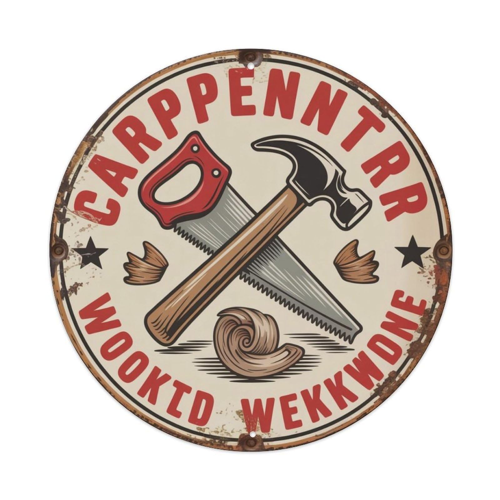 Carpenter Woodwork Metal Tin Sign Plaque