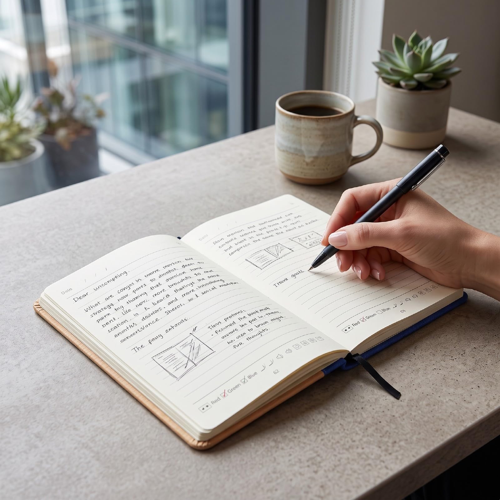 Goshyda Penna da Scrittura Intelligente con Notebook, Penna di Sincronizzazione Digitale Bluetooth con Riconoscimento della Scrittura OCR, Archiviazione Offline, per Tablet Smartphone (BLUE)