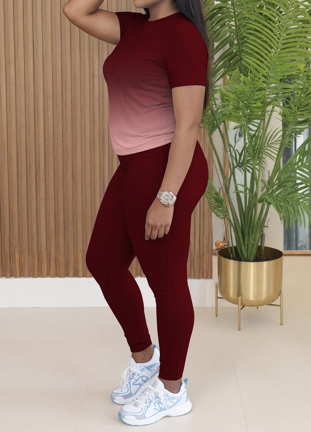 HBQ Women 2 Piece Outfits Summer Sweatsuits Biker Short Workout Jogger Sets - Image 4