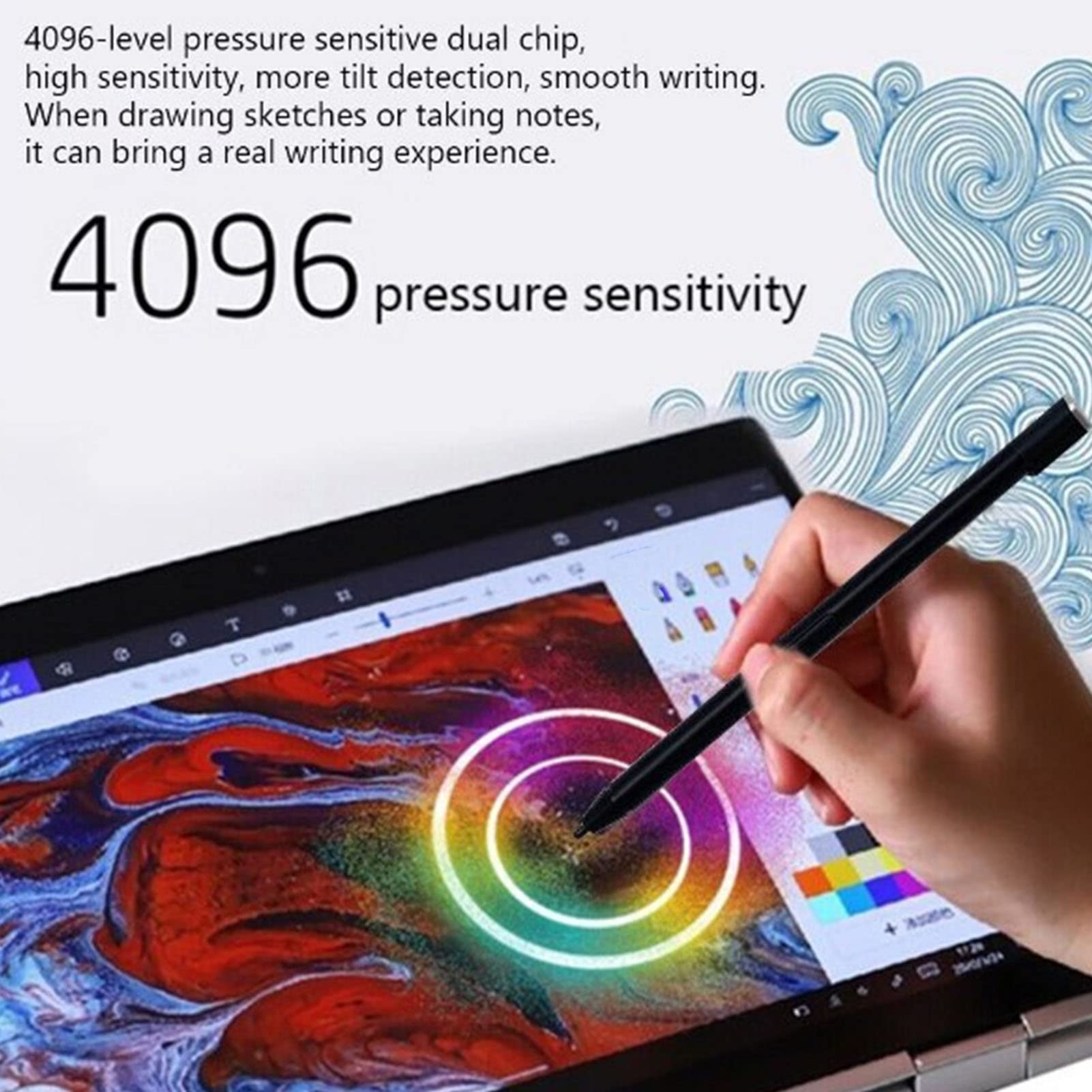 Active Pen, High Sensitive Control Digital Pen, Aluminum Alloy Pen with Shortcut for Yoga C930 13IKB 01FR713 ST70R02360