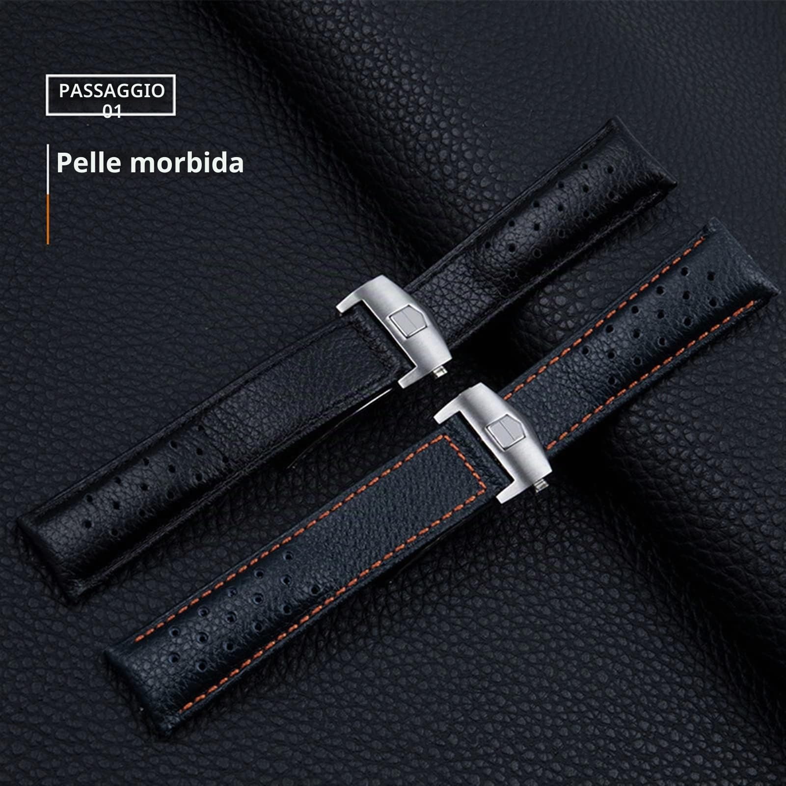 Per TAG Per HEUER Cinturino Monaco Carrera Cinturino Da Polso In Pelle Di Vitello Satinato Qualità Cinturino Cinturino 22mm Cinturino Dell'Orologio