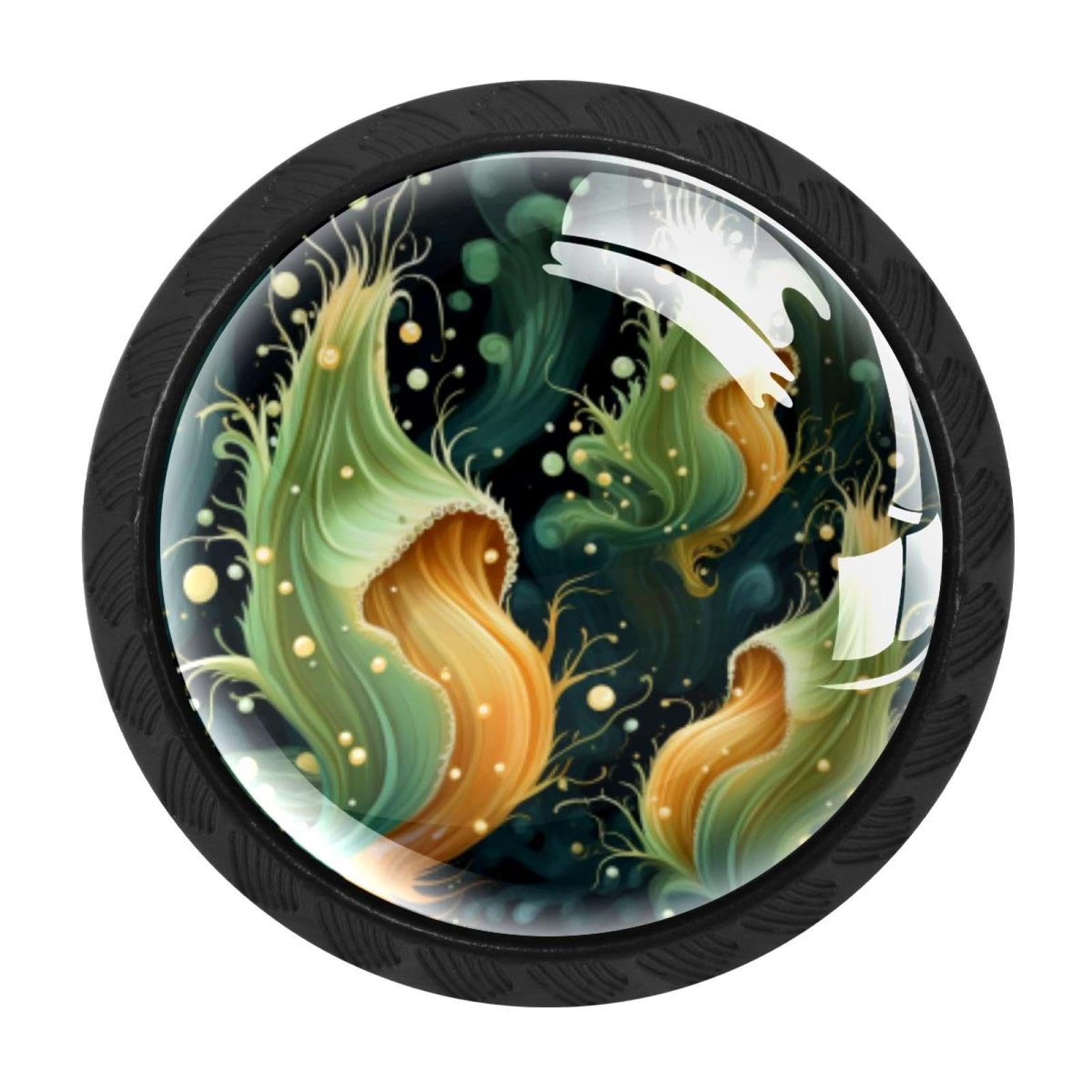 CHENZZZZ 4 Pieces Sea Slug Drawer Knobs, 35mm Black Cabinet Knobs, Drawer Pulls and Knobs, Dresser Drawer Knobs, Cabinet Hardware Kitchen Cabinet Knobs