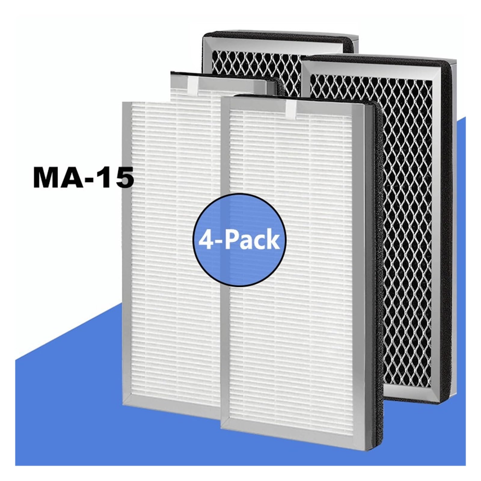JMOUQZYJ Air Purifier True HEPA H13 and Activated Carbon 15 Replacement Filter?Compatible for Medify MA15?2-4-Pack(4-Pack)