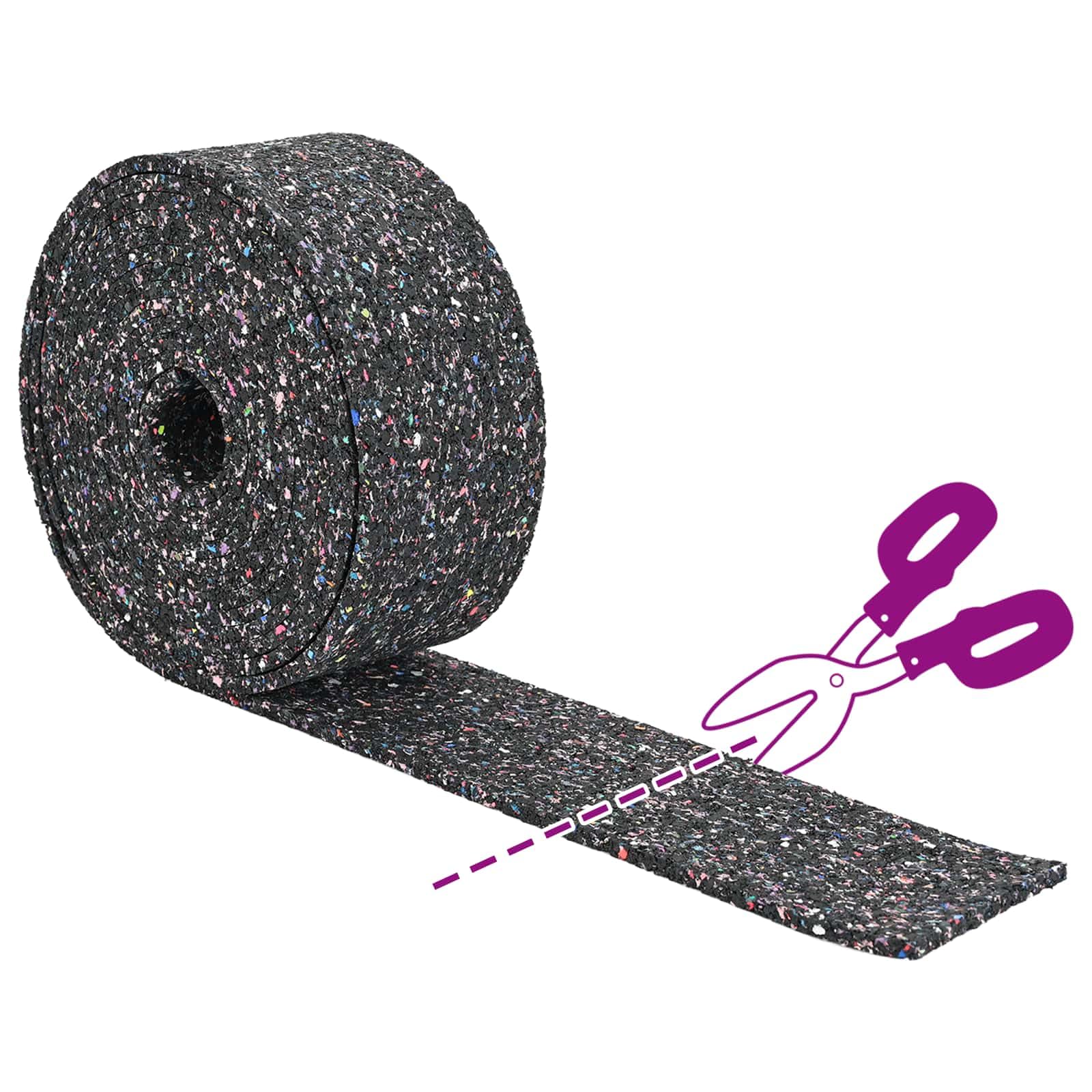 Rullo in gomma nera per attrezzature sportive, protezione pavimento o moquette, ufficio, soggiorno -M