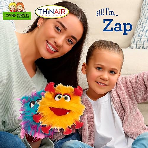 Miniatura 3 de Living Puppet - Zap The 9 Inch Yellow Friendly Monster, marioneta de mano de felpa para niños y niñas
