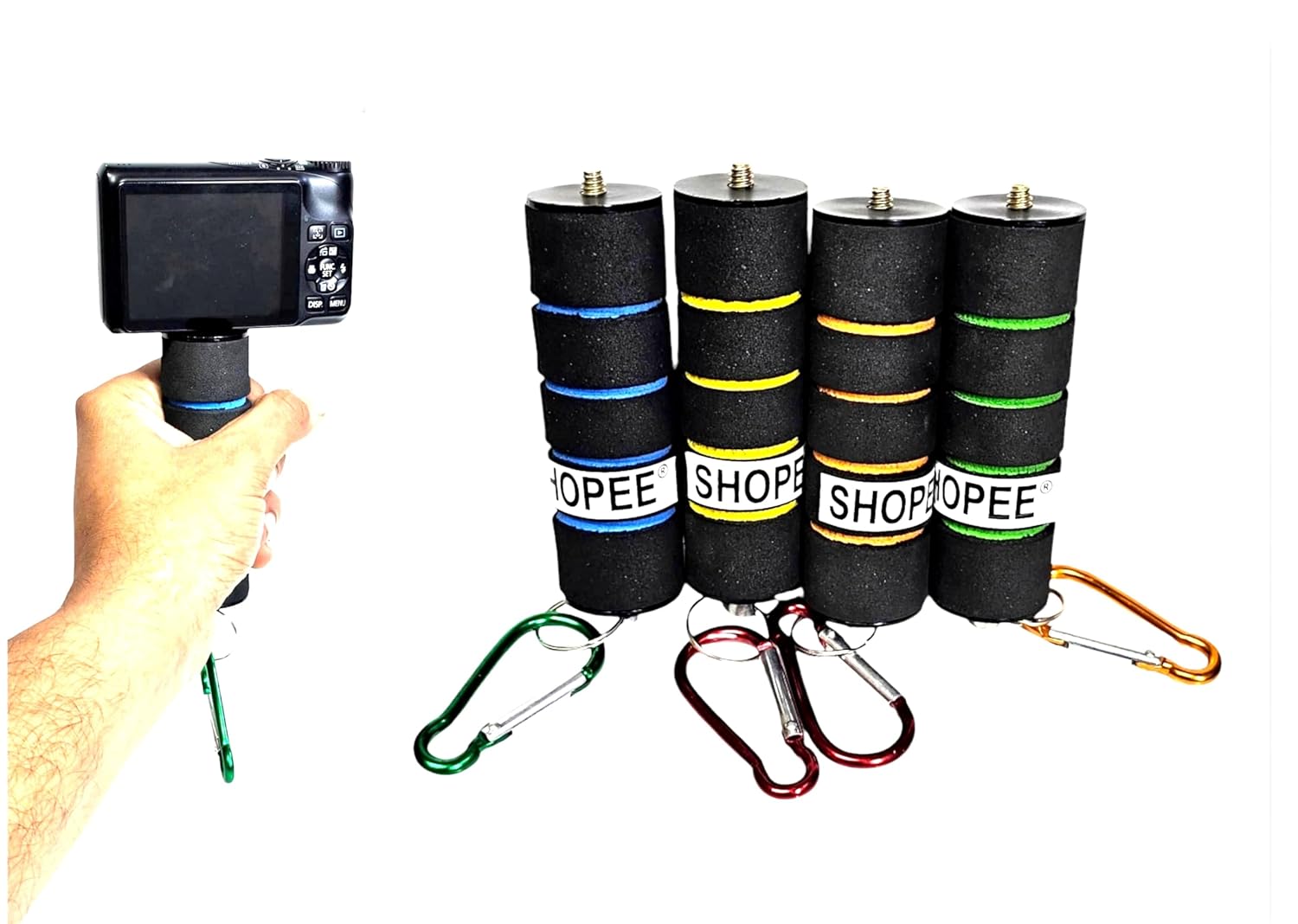 SHOPEE Camera Handle Hand Grip Support Mount Universal Handlegrip Camera Stabilizer with 1/4″ Male Screw for Digital Video Camera Camcorder Action Led Video Light Smartphone (1pcs Random Color)