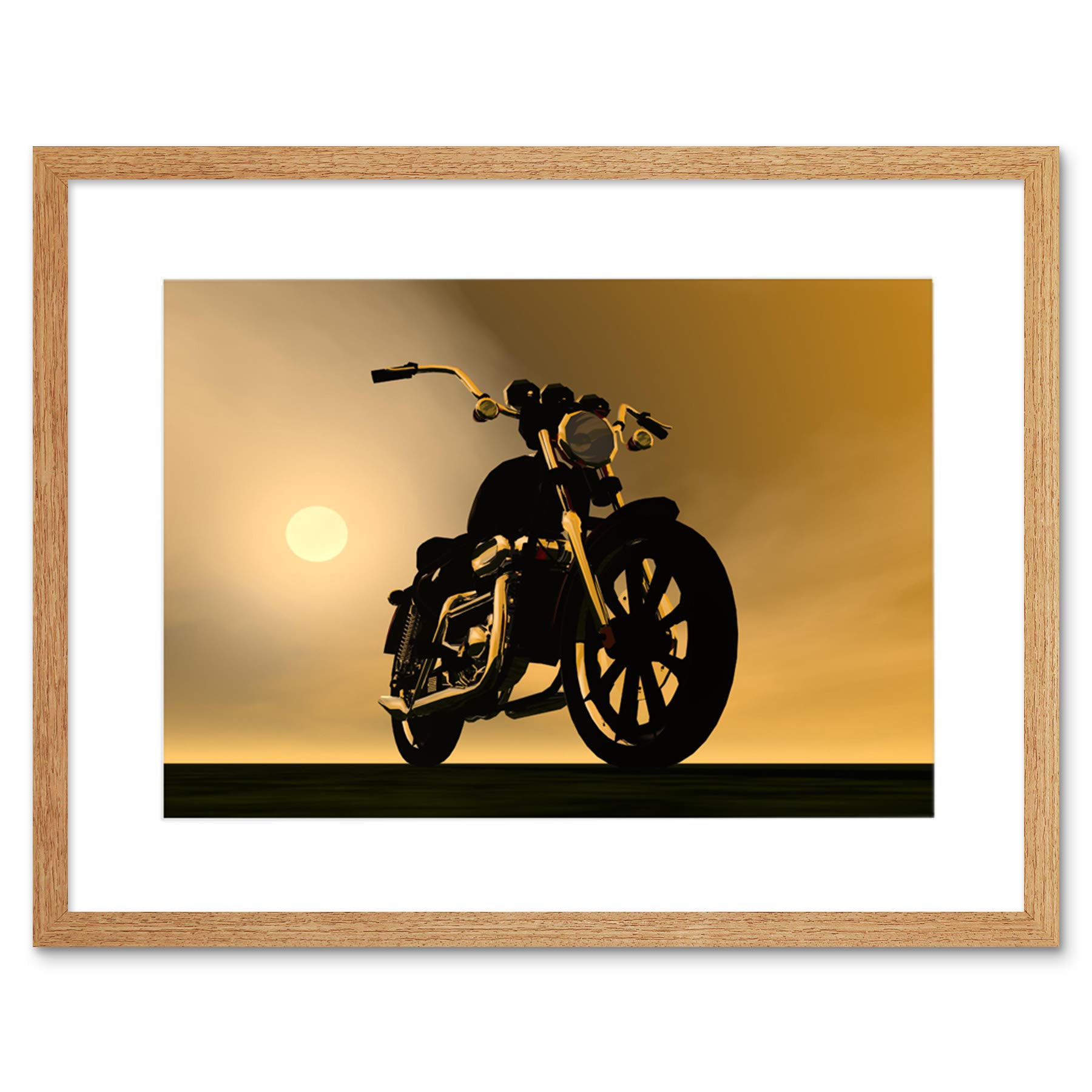 Amazon.com: PAINTING ILLUSTRATION MOTORBIKE MOTORCYCLE SUN