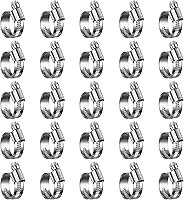 Vista 25 de Abrazaderas de manguera de engranaje helicoidal antideslizantes #8, abrazaderas de tornillo de acero inoxidable ajustables de 5/8 a 1 pulgada