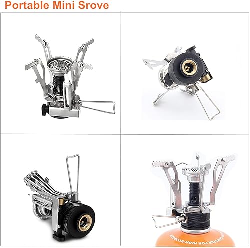 Miniatura 4 de Yodo Ultraligero mochila estufa con encendido piezoeléctrico portátil mini estufa para acampar al aire libre senderismo cocina caza pesca